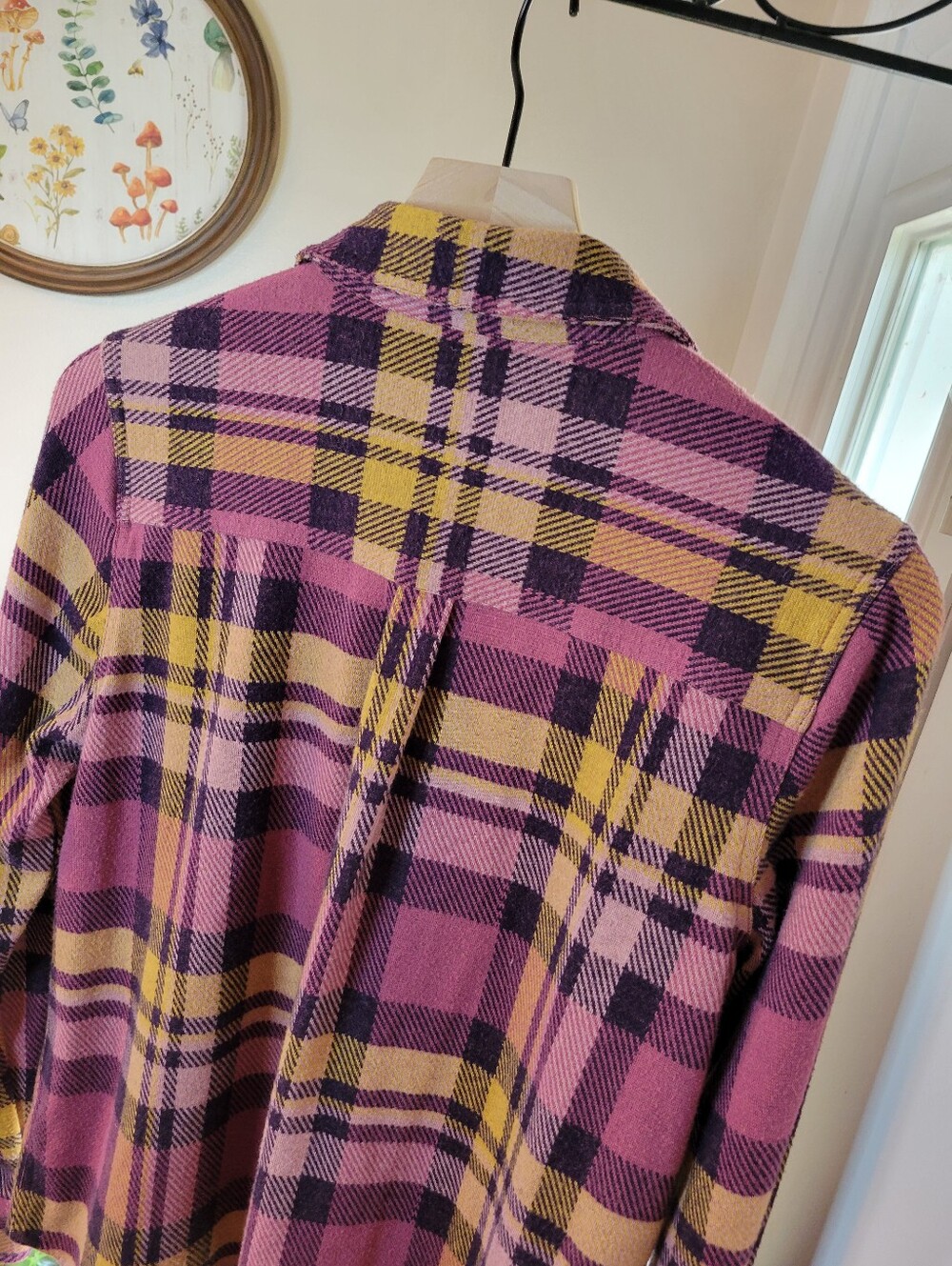 Faherty Legend Plaid Button Down Soft Purple Sweater Shirt, Size Womens Medium - Picture 5 of 7